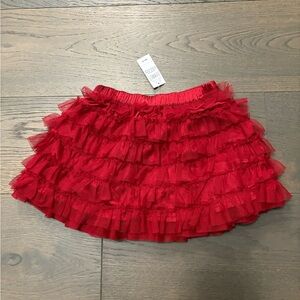 Gap girls gorgeous red ruffled skirt 3T retail $75 NWT